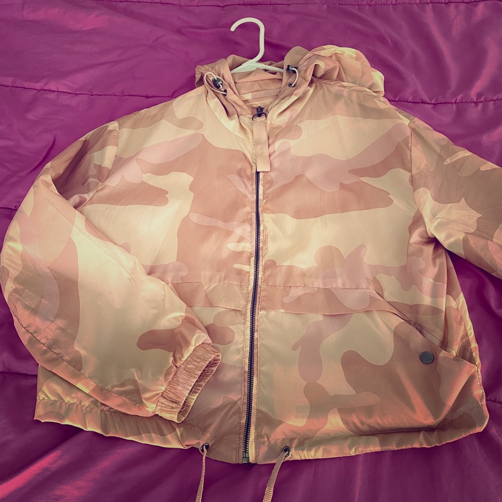 Pink camouflage windbreaker jacket